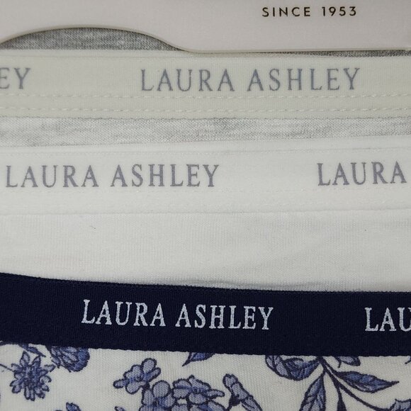 Laura Ashley 5-Pack Cotton Spandex Panties Medium Tag Free Floral & Solid Blue - Picture 7 of 13